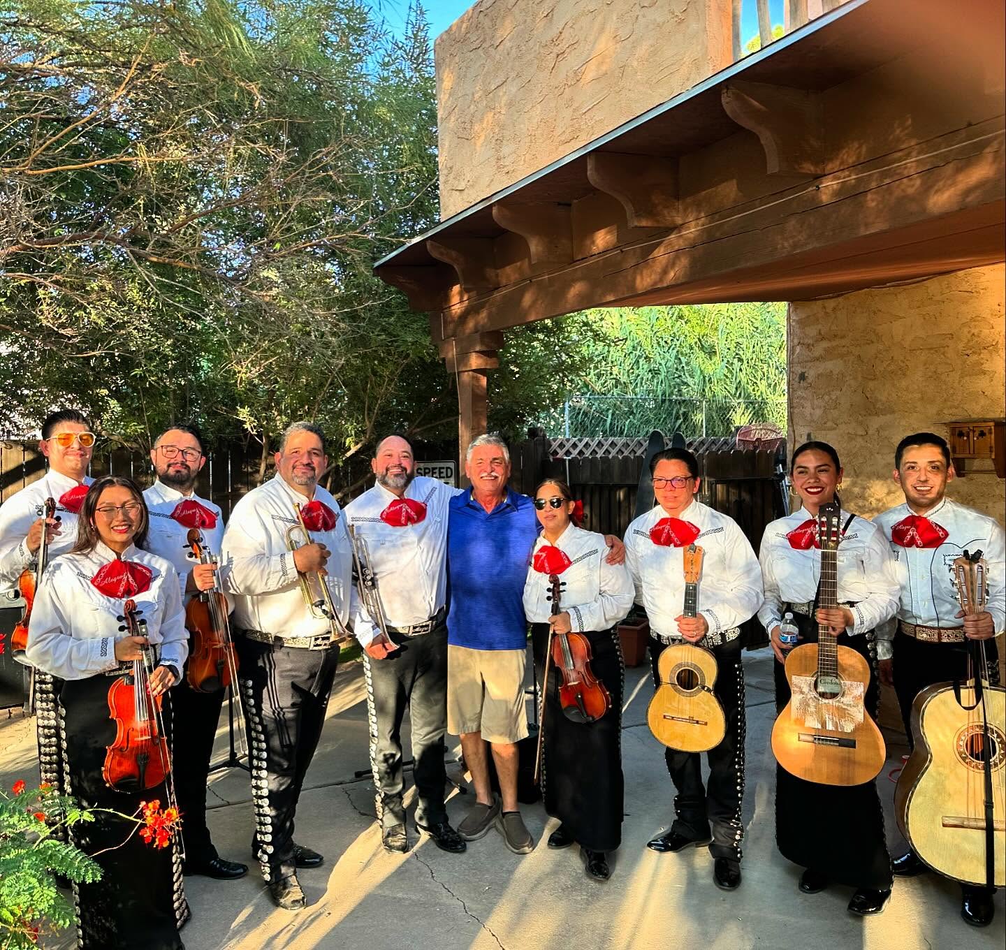 Mariachi Alegre ensemble after a performance